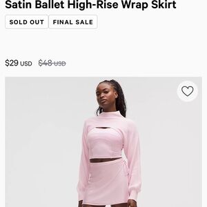 Lululemon Athletica Pink Satin Mini Skirt